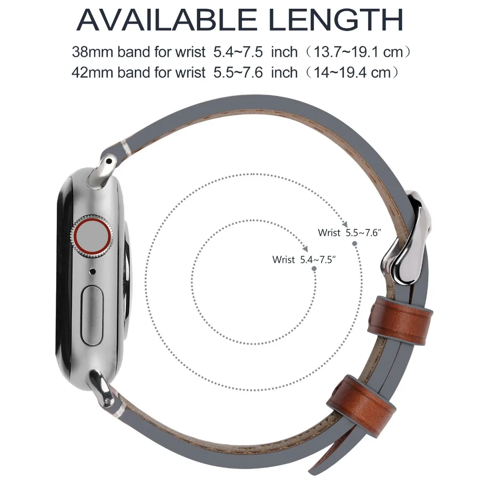 Fullmosa 4 Colors Compatible Apple Watch Band, Vintage Calf Leather Compatible with Apple Watch Series 4 iWatch Strap 40mm 44mm Fullmosa 4 Colors Compatible Apple Watch Band, Vintage Calf Leather Compatible with Apple Watch Series 4 iWatch Strap 40mm 44mm