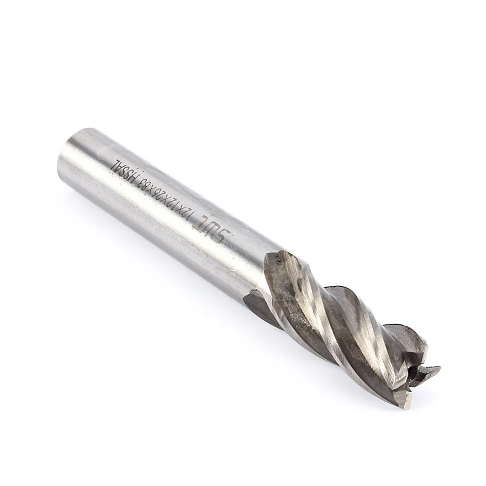 

1Pcs 12mm 4 Blades Flute Mill Cutter HSS Carbide End Mill CNC Tools Diameter Straight Shank Solid Carbidet Drill bit