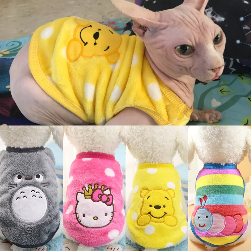 

Warm Cat Clothes Autumn Winter Pet Clothing For Small Cats Dogs Cartoon Cat Costumes Soft Fleece Kitten Kitty Coat Jacket Outfit