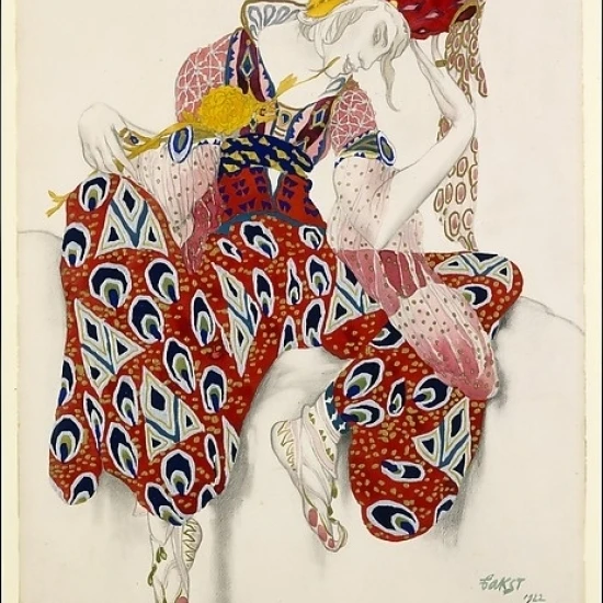 Costume study for Vaslav Nijinsky in the role of Iksender in the ballet La PÃ<ALIMT >&copy;</ALIMT>ri Poster Print by LÃ<ALIMT >&copy;</ALIMT>on Bakst (Russian