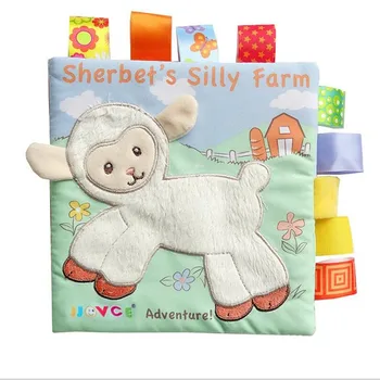 

Baby Learning&Education Animal embroidery Soft Cloth Book animals Fabric Book Infant Baby Early Education Cloth Books goat