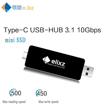 

e.lixz SSD 128GB 512GB 1TB SSD Mini Hard Drive Disk Disc Solid State With type-c interface External SSD 256GB for Apple laptops
