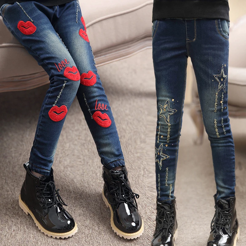 2018 spring children's clothes girls jeans causal slim thin denim baby girl jeans for big girls kids jean long trousers