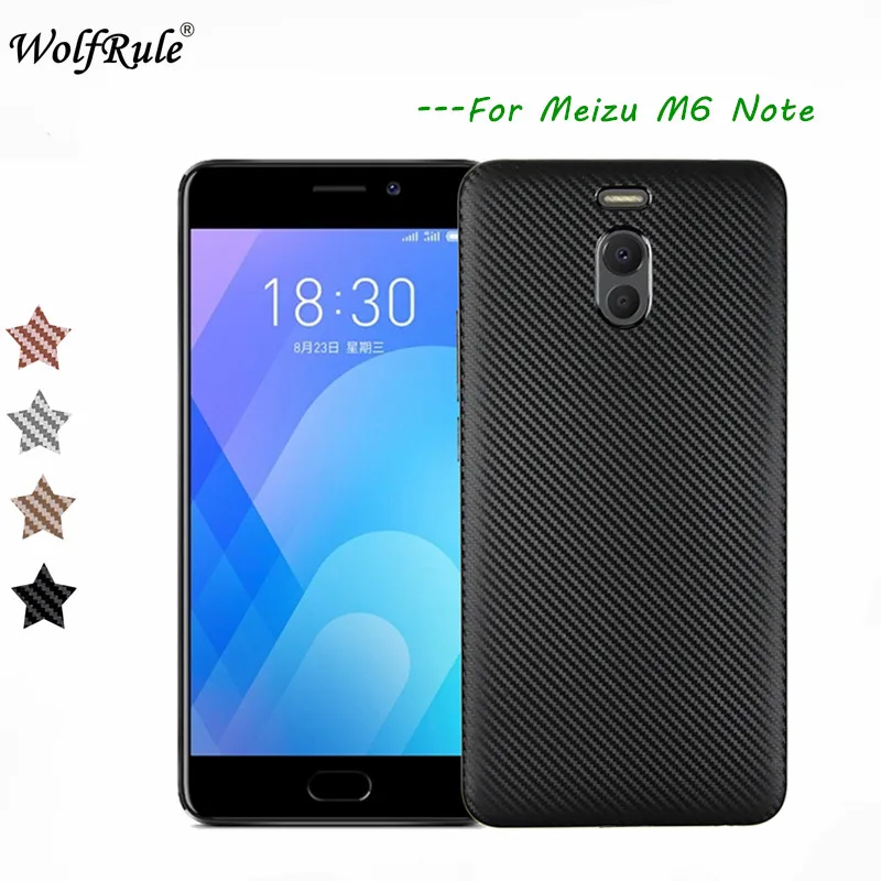 cheap WolfRule Meizu M6 Note Case Meizu Note 6 Cover Luxury Full Protection Carbon Fiber Soft TPU Case For Meizu Meilan M6 Note Cases