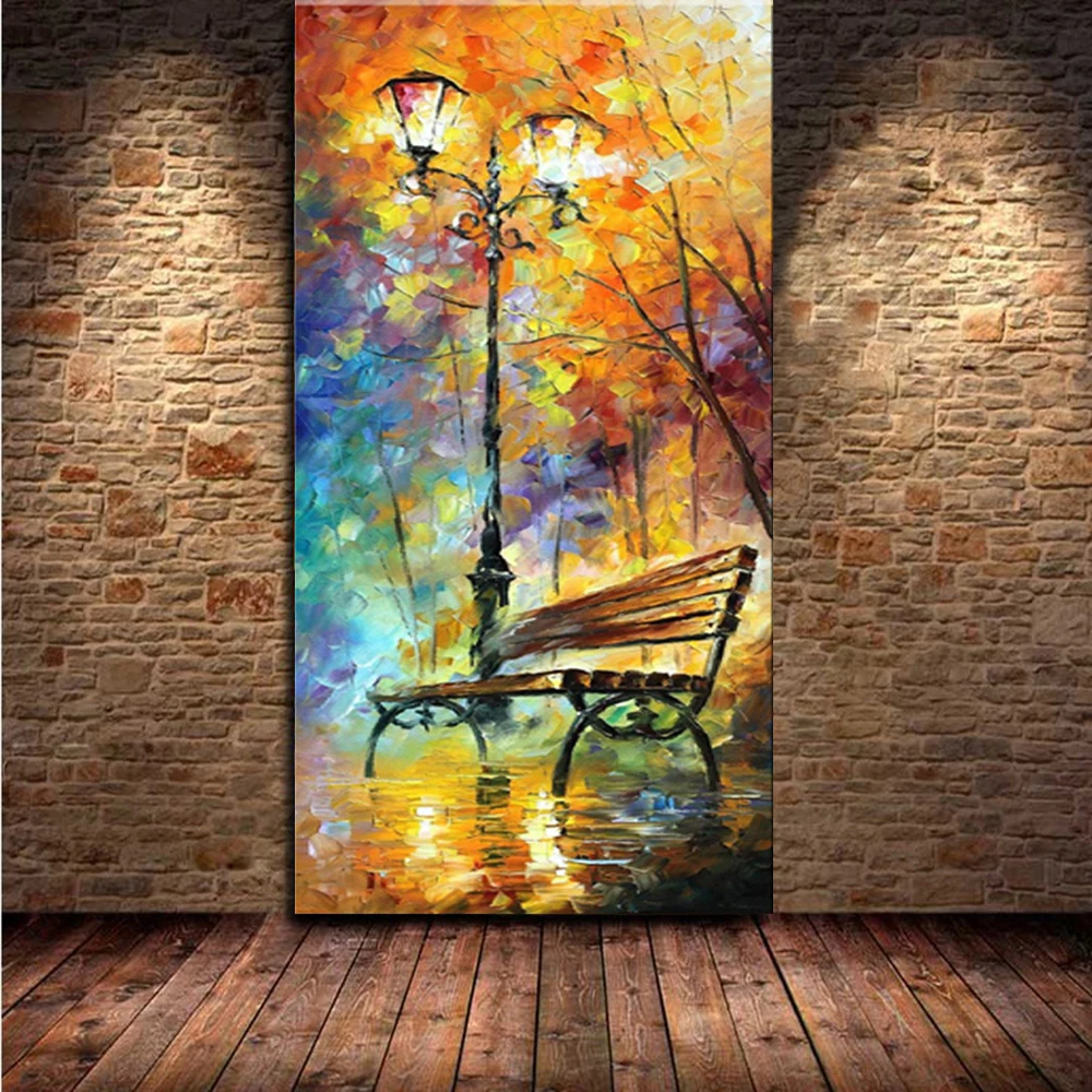 

Large Handpainted Abstract Modern Wall Painting Rain Tree Road Palette Knife Oil Painting On Canvas Wall Decor Home Decoration
