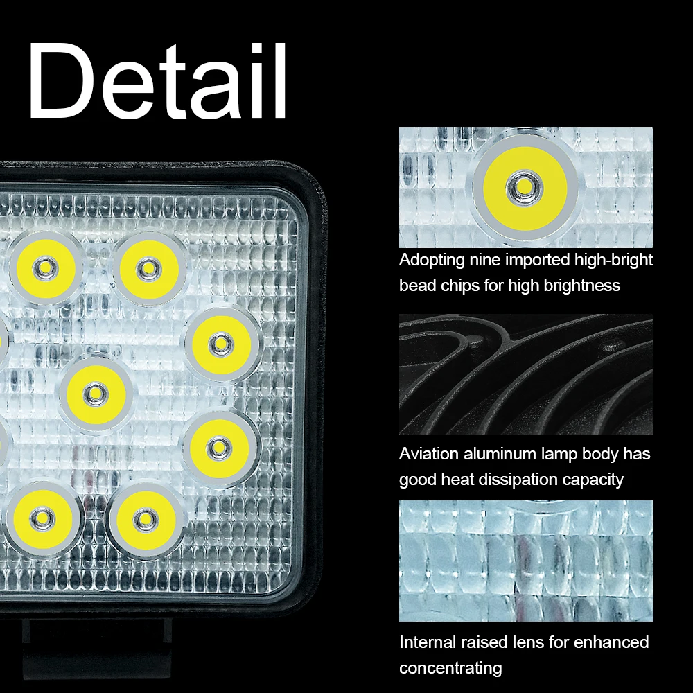 Свет работы 27 W 42 W Фарос 4x4 аксессуары Offroad светодиодный свет бар 12 V Worklight Off Road Барра светодиодный светильник для УАЗ JeeP