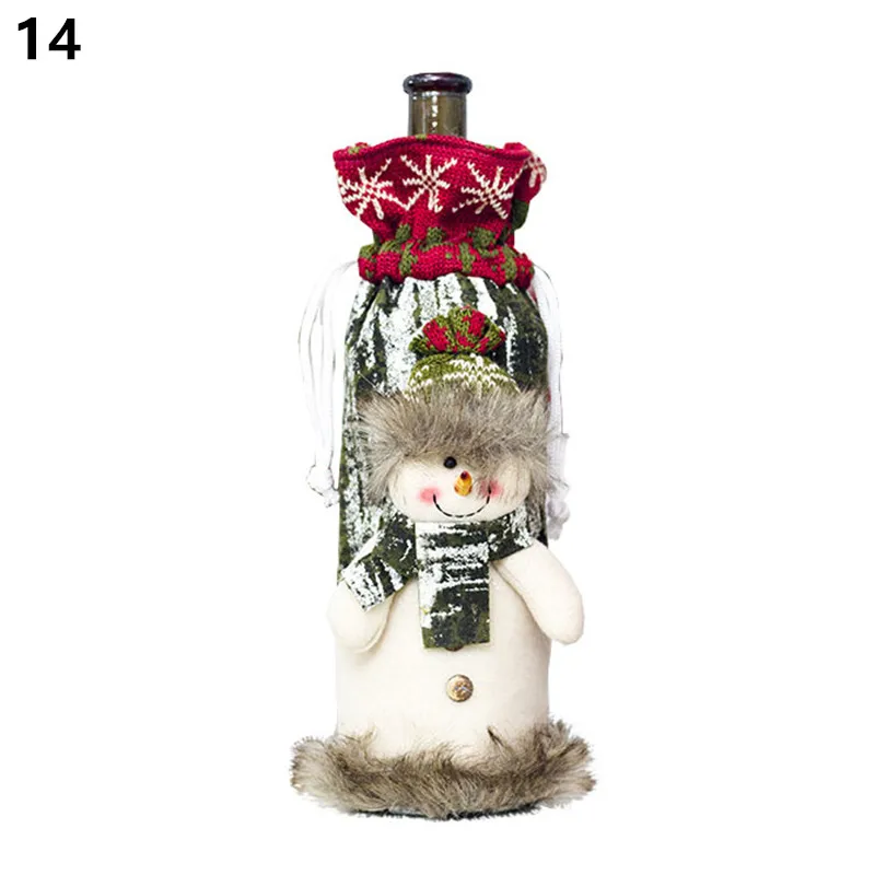 Год Рождество Санта/Снеговик винная бутылка пылезащитный чехол Noel Natal рождественские украшения для домашнего ужина Декор