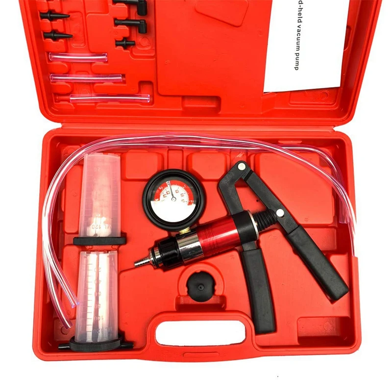 Hand Held Vacuum And Pressure Pump Tester Kit Brake Bleeder Set For Car