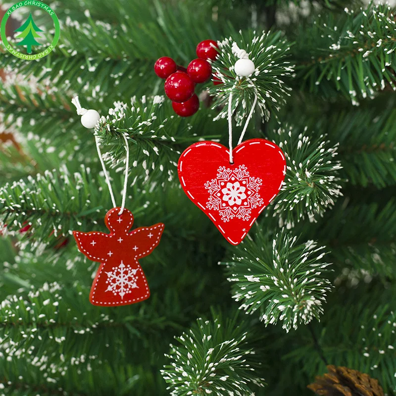 100 Pezzi Decorazioni Natalizie in Legno, Natale Ciondolo in Legno, Etichette in Legno di Natale, Decorazioni Albero di Natale in Legno, Addobbi Natalizi Albero di Natale per Fai da Te (D