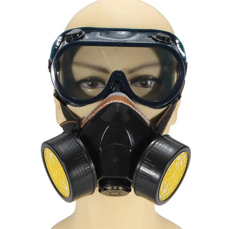 Dual Anti Dust Spray Paint Industrial Chemical Gas Respirator Mask