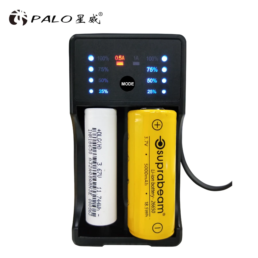 

Palo USB LED Display Smart Battery Charger for Ni-Mh Ni-CD A AA AAA SC 3.7V Li-ion Rechargeable Batteries+Travel/Car Converter