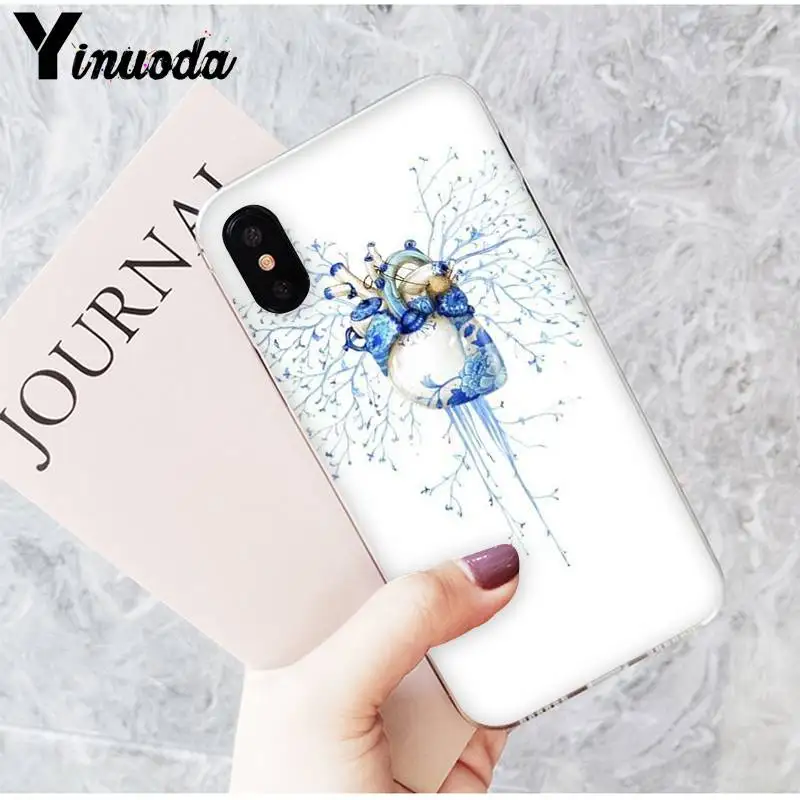 Yinuoda искусство красивый Tumblr новый эстетический череп Floar Phonecase для iPhone8 7 6 6S Plus 5 5S SE