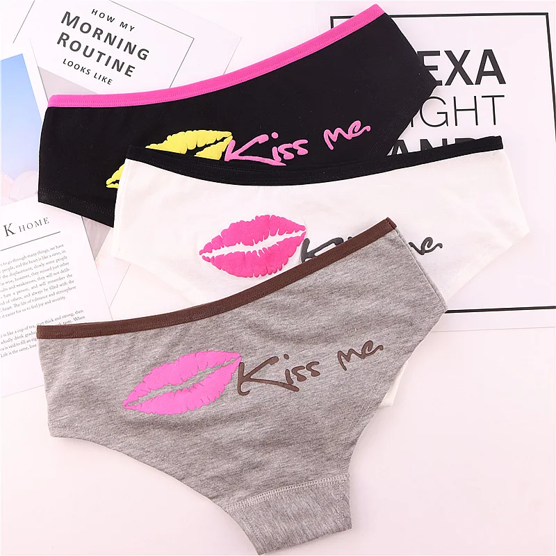 ZQTWT Горячие губы Leter Kiss Me трусики модные трусы милые удобные белье женские