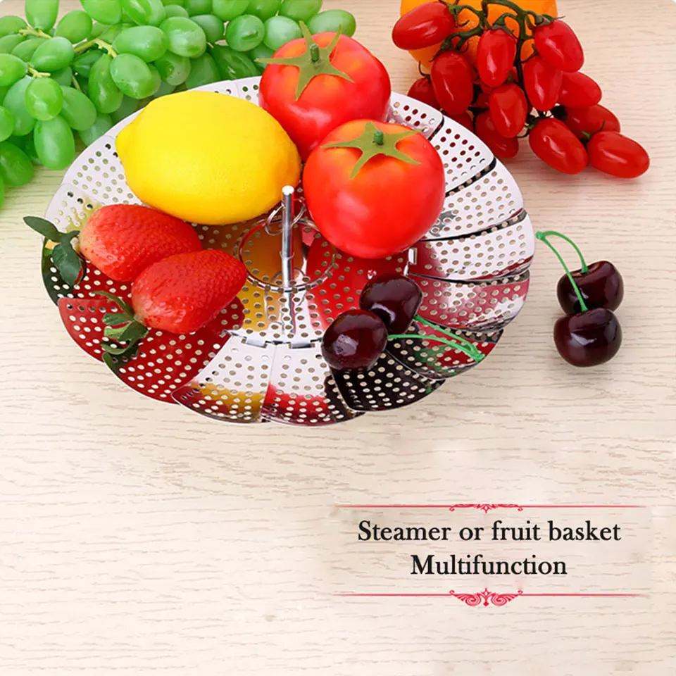 Отпариватель из нержавеющей стали 100% складной отпариватель для овощей кастрюля