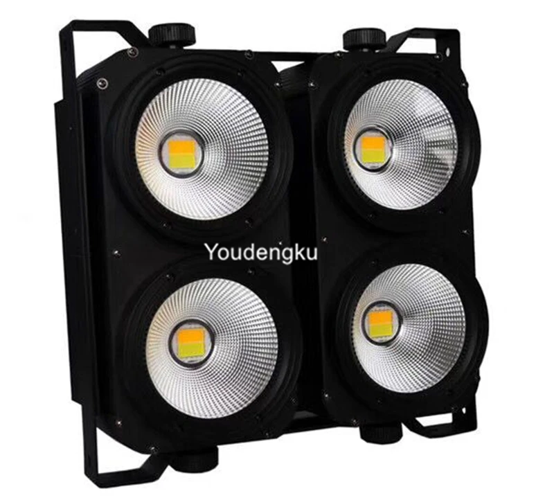 

6pcs 2in1 Warm White + Cool White 2*2 Matrix Audience Blinder DMX Stage Led 4*100w Led Cob 4 Eyes Audience Blinder Effect light