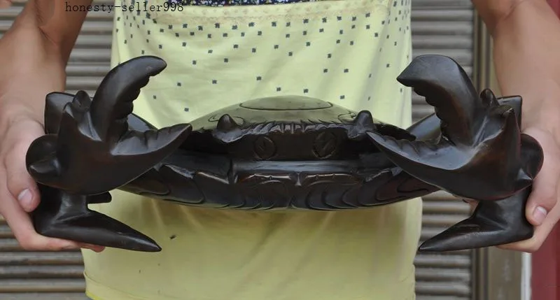 

Christmas 17"Chinese Fengshui bronze Octagon Bring Wealth Crab Crabs Art Statue Sculpture Halloween