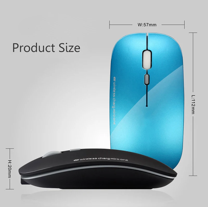 Перезаряжаемая беспроводная мышь Slient Button ультра тонкая оптическая ультратонкая мини-мышь с зарядным кабелем для компьютера ноутбука Mause