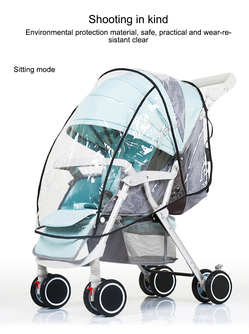 Водонепроницаемый дождевик для коляски, защита от пыли и дождя, защита от ветра, универсальный размер, прозрачный защитный чехол для детской коляски, аксессуары