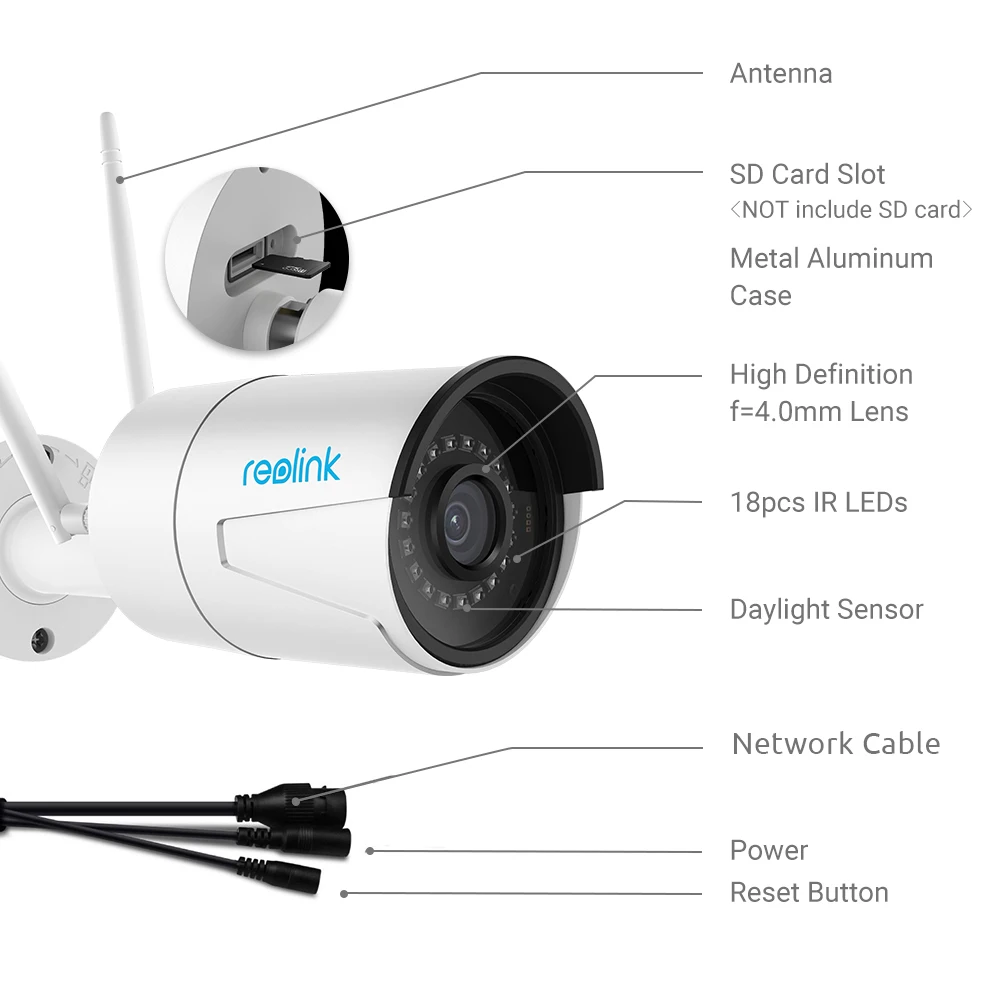 Reolink 4 МП Двойная WiFi 2 4G/5G наружная Камера Наблюдения HD IP камера беспроводная