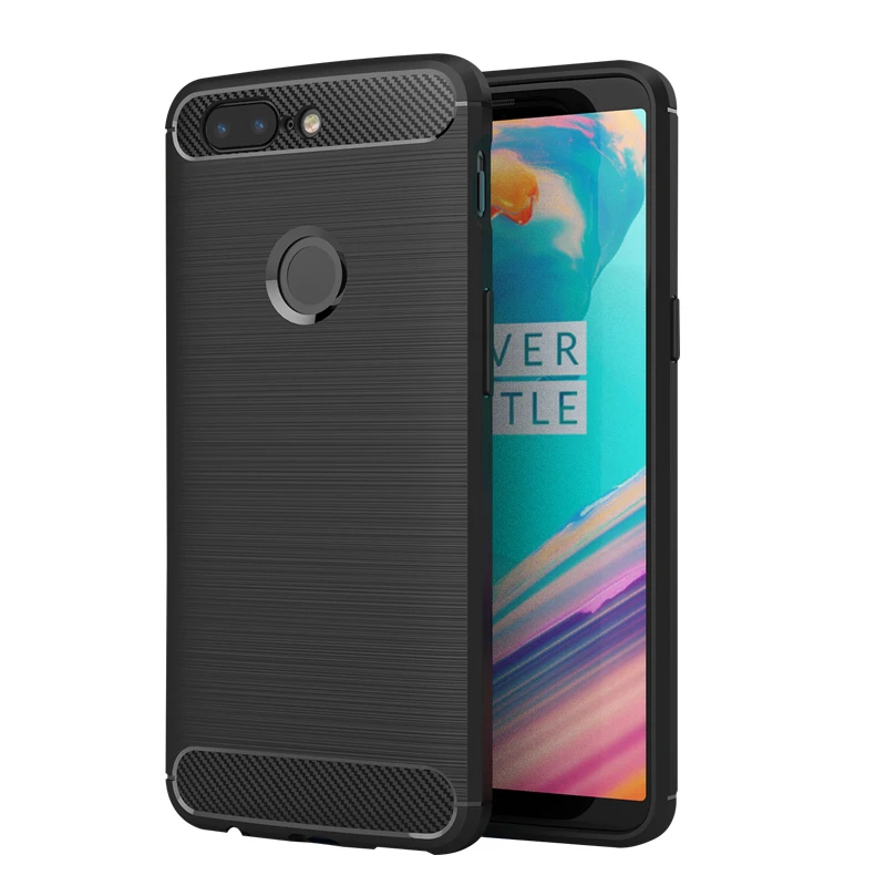 

For Oneplus 5T Case Luxury Soft Silicon Carbon Fiber Style Protective Cover Oneplus 5 T Rugged Shockproof TPU Case For Oneplus5t