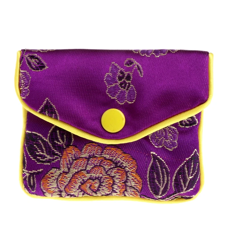 Прямая и, сумки для хранения ювелирных изделий, Шелковый китайский традиционный мешочек, кошелек, подарки, драгоценности, органайзер APR28 - Цвет: purple