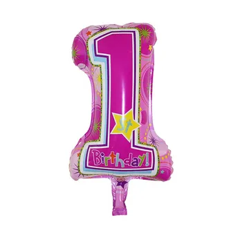 

New arrival Mini pink digital 1 Foil balloon Wedding bar party activities decoration children's birthday balloons Hot wholesale