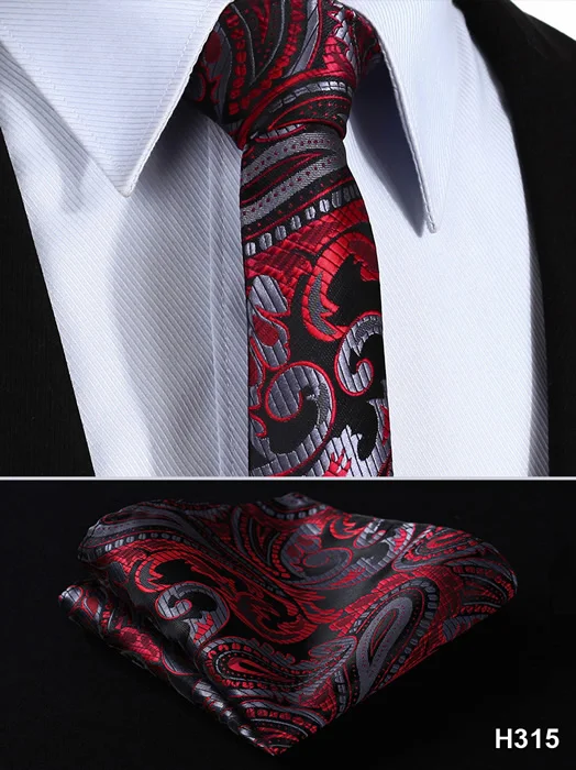 Узор в горошек, 2,17 дюймов, шелк, Свадебный жаккардовый мужской галстук, галстук, карман, квадратный платок, набор, костюм# H3 - Цвет: H315
