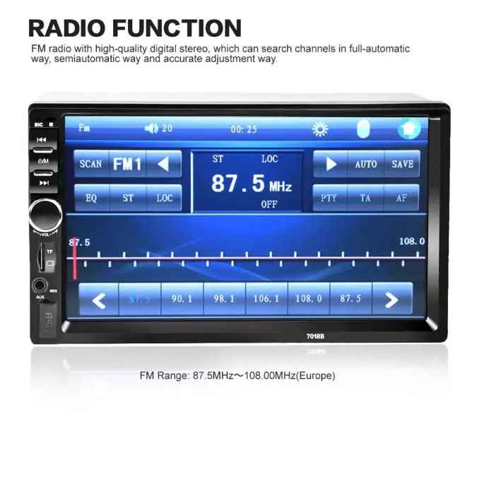 7 в 2Din автомобильный стерео MP5 плеер сенсорный экран FM радио карта памяти SD bluetooth+ камера Авто адаптер Авторадио для toyota