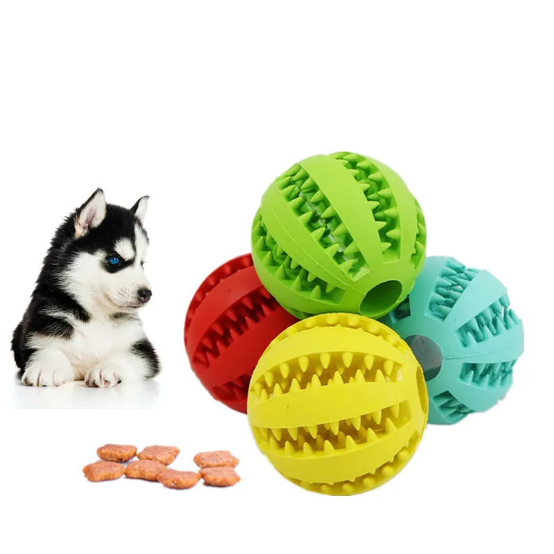 2 Size 5cm/7cm Pet Dog Rubber Ball Toys Funny Interactive Balls Dogs