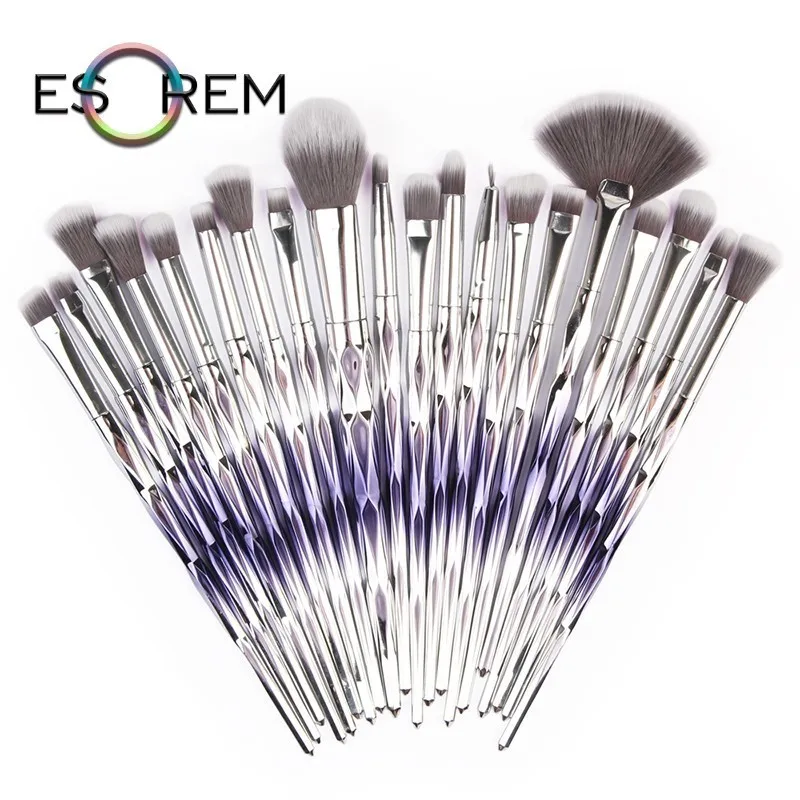

ESOREM 20 Pcs Cosmetic Brush Set Makeup Brushes Set Professional Tapered Gradient Handle Flat Definer Pinceaux Maquillage 5669