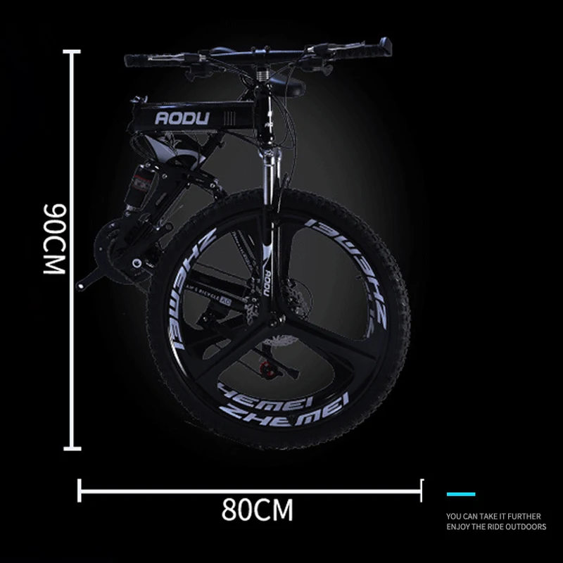 Discount Mountain Bike 26" 21/24/27Speeds Aluminum Alloy Folding Variable Speed Cycling Double Vibration Damping Brakes For Man and Women 5