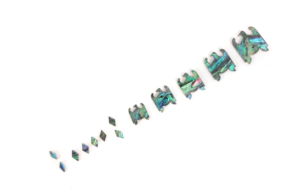 

Green Abalone Heart Snowflake Set for Style Guitar Fingerboard Inlay