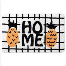 Черно-белые клетчатые милые коврики в клетку с ананасом Нескользящие моющиеся мягкие ворсистая зона абсорбирующий коврик для ванной дверной коврик