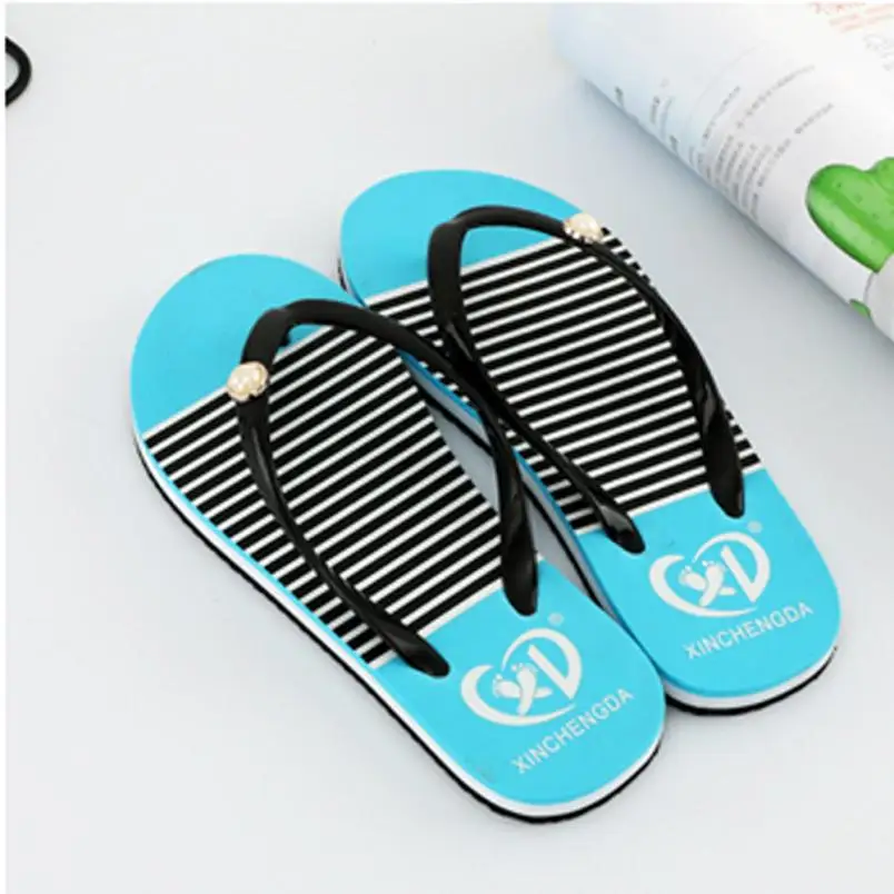 2018 slippers women summer Casual Flat with Sandals Slippers Leisure Soft Flip Flops Beach 