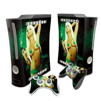 

white hair sexy girl style skin sticker for Xbox 360 Console and Two Controllers Skin Stickers #TN-XB360-0021