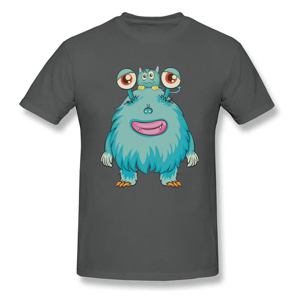 Cute Monster Tops & Tees Oversized Round Neck Custom Short Sleeve Pure Cotton Men T-shirts Street Clothing Shirt Cute Monster carbon