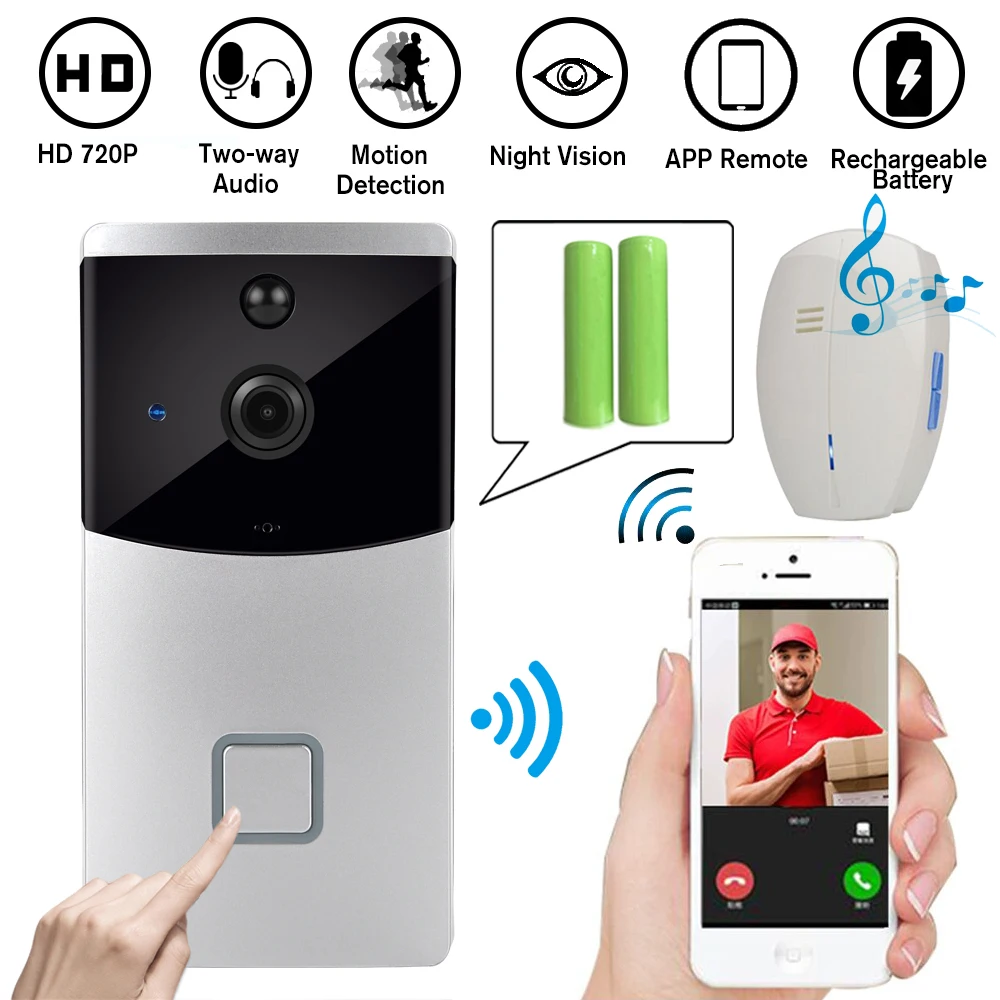 

CUSAM Smart IP Video Intercom WI-FI Video Door Phone Bell WIFI Doorbell Camera For Apartments IR Alarm Wireless Security Camera