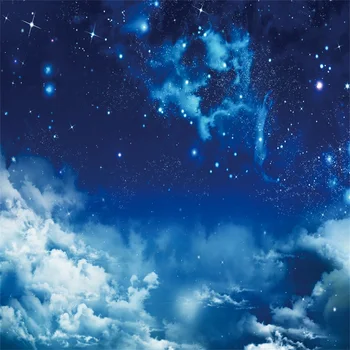 

Laeacco Photography Backdrops Blue Sky Cloud Glitter Star Starry Portrait Photographic Backgrounds Photocall Photo Studio