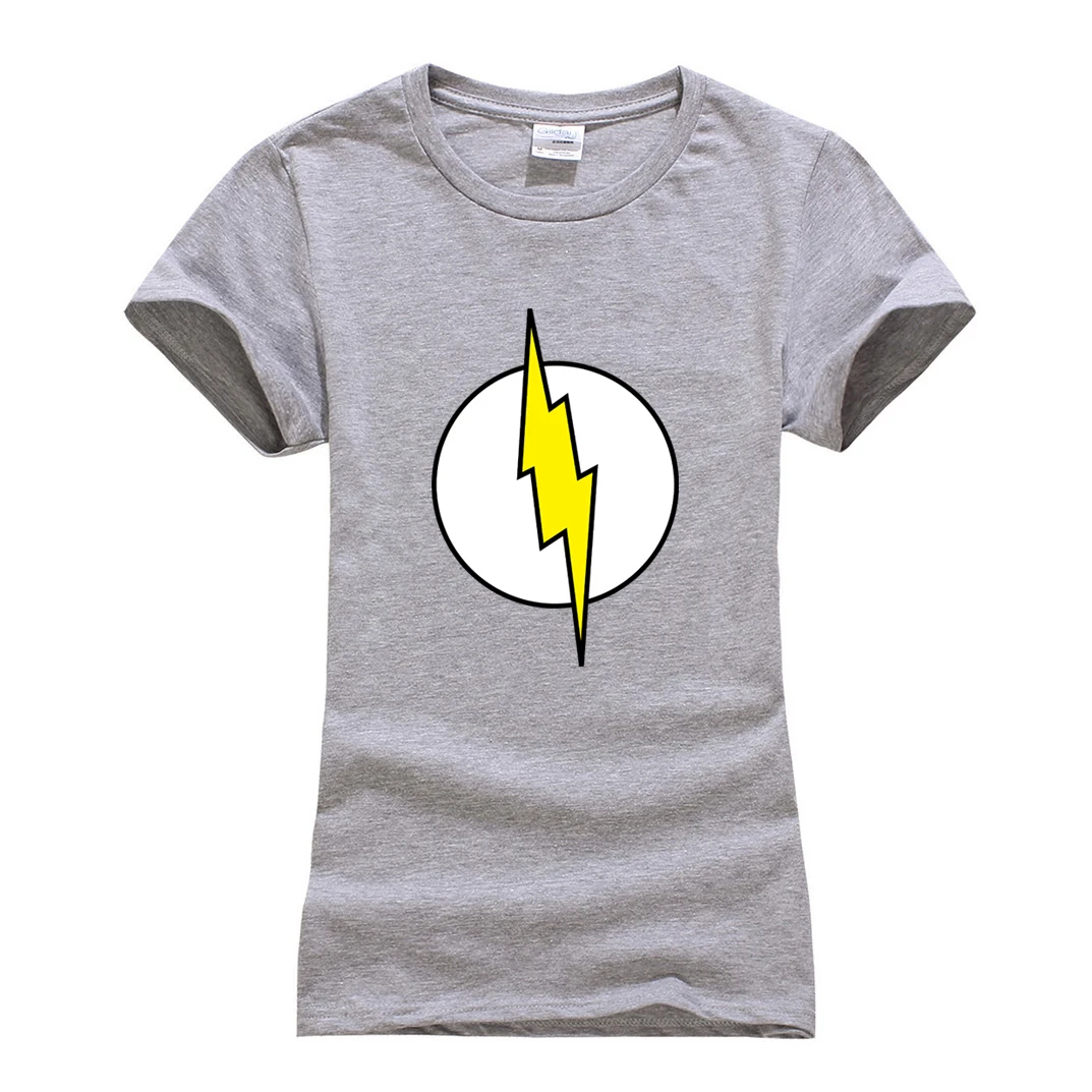 Женская футболка Sheldon Cooper femme, модная одежда в стиле хип-хоп для фитнеса, брендовая футболка, супер герой, флэш, косплей, футболка, лето, camiseta - Цвет: gray