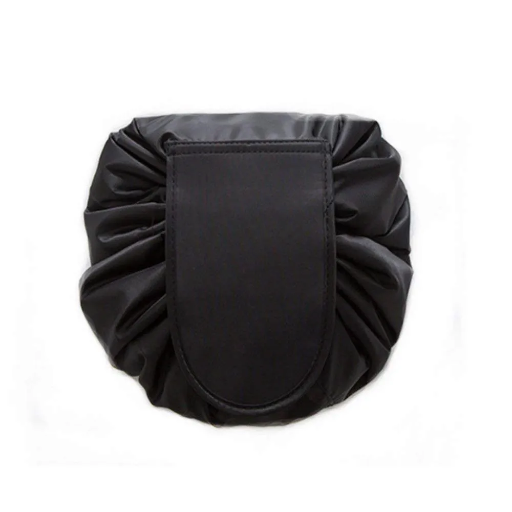 Large Capacity Lazy Makeup Toiletry Bag Drawstring Portable Travel Casual Waterproof Quick Pack Magic Makeup Storage Bag Perfect for Women Girls (Black)01