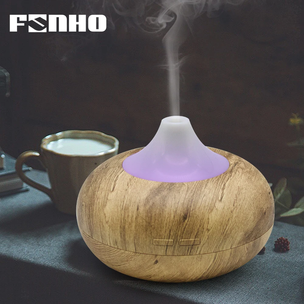 

FUNHO Aroma Oil Diffuser Air Humidifier 400ml Wood Grain 7 LED Night Light Changing Cool Mist Maker USB Charge 80003 for Home