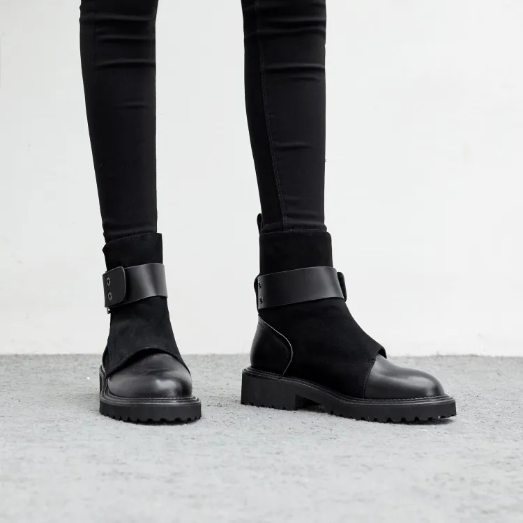 ZawsThia/Роскошные брендовые дизайнерские ботинки martin из натуральной замши в стиле панк; женские ботинки с пряжкой; армейские ботинки на платформе; женские ботильоны