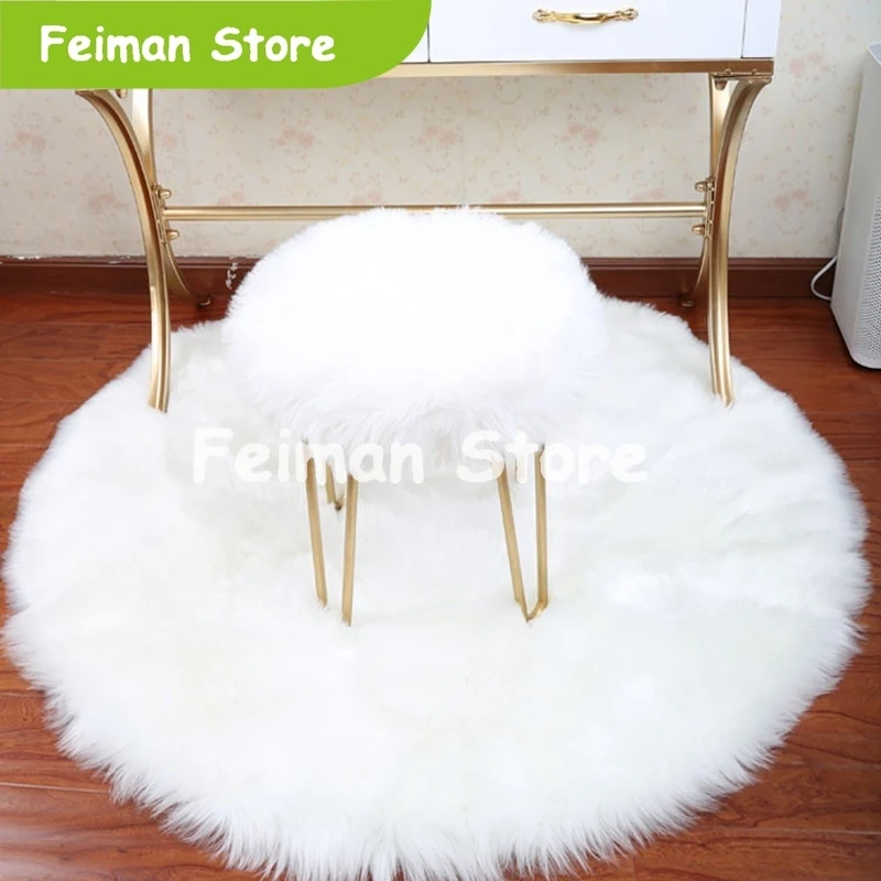 

30*30CM Soft Artificial Sheepskin Rug Chair Cover Bedroom Mat Artificial Wool Warm Hairy Carpet Seat Textil Fur Area Rugs