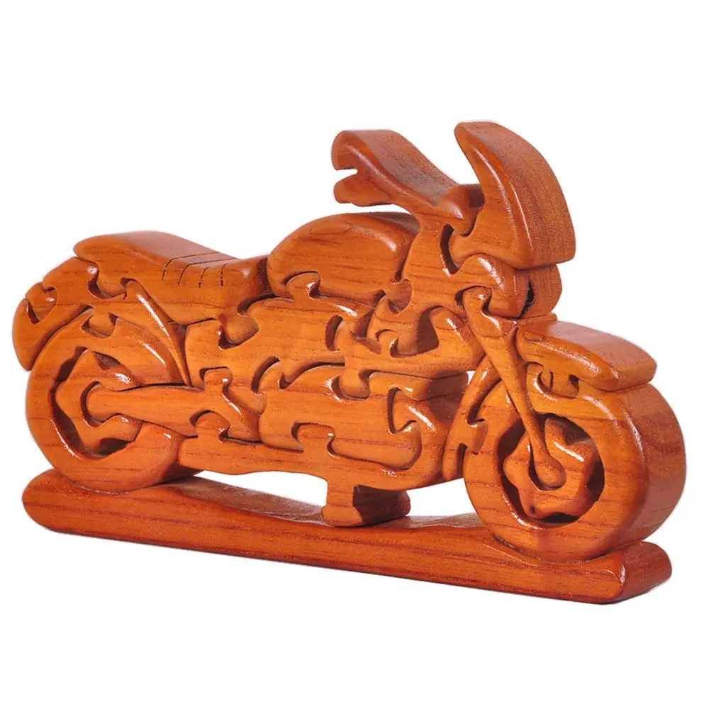 

Wooden 3D Motorcycle Model Jigsaw Puzzle Assembly Artcraft Toy Desktop Decor