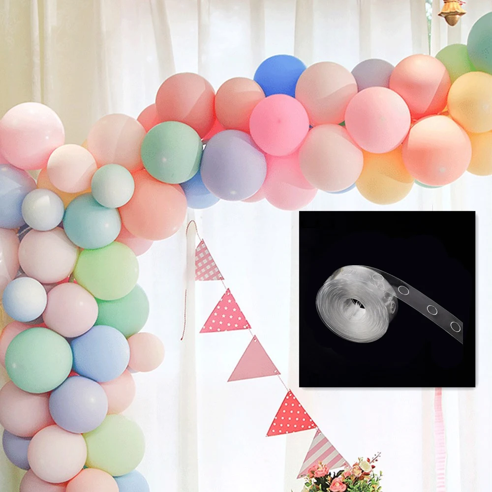 15M Balloons Accessories Balloon Chain PVC Rubber Wedding Birthday Party Backdrop Decor Balloon Chain Arch Clips Decor Supplies