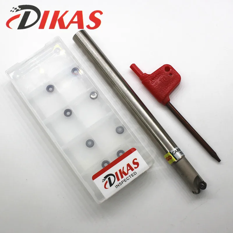 

1PCS Milling cutter holder ERX2.5R10D10d120L2T and 10pcs RDMW0501MOE VP15TF Carbide Milling Cutter Milling Tools (Set)