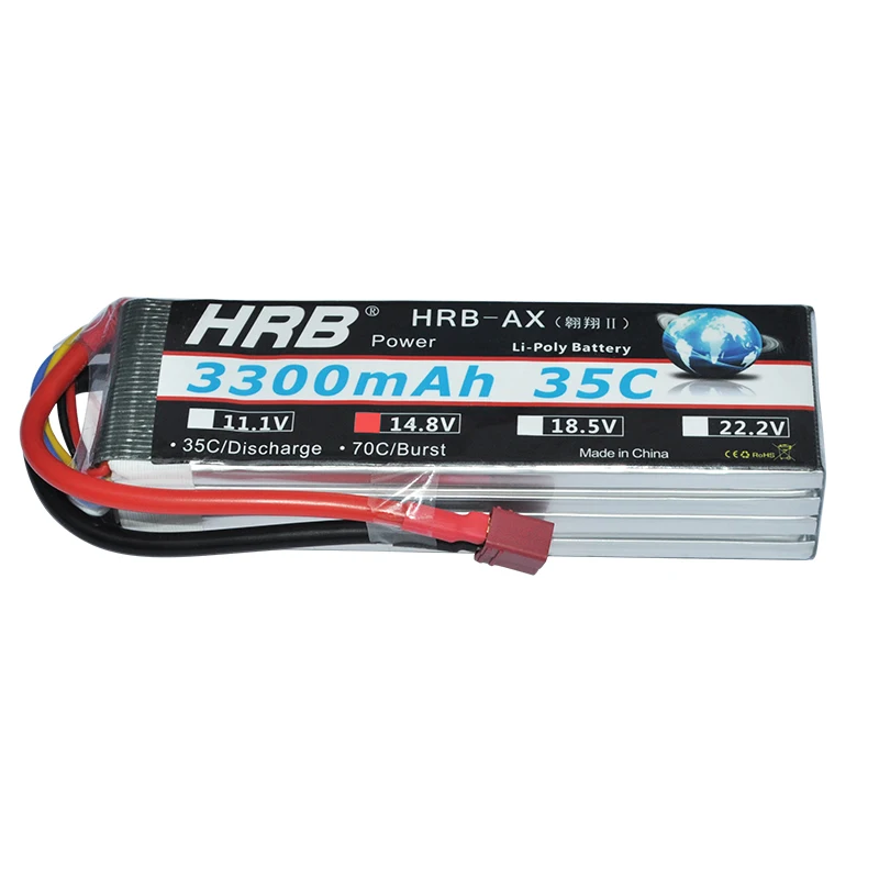 

HRB Lipo Battery 4S 14.8V 3300mah 35C T Deans XT60 EC5 TRX Parts For RC Quadcopter Helicopters FPV Airplane Car Racing Truck 4WD