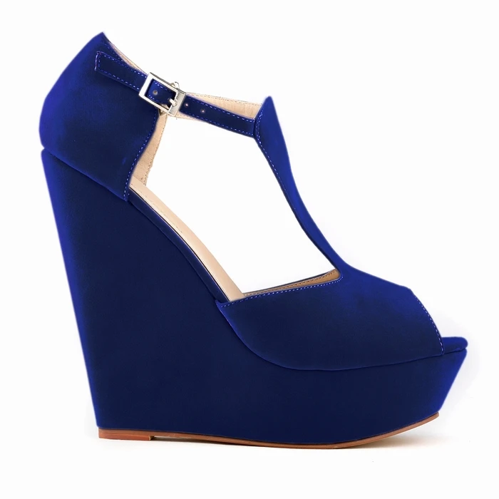 LOSLANDIFEN/модные летние босоножки; женская обувь на платформе; туфли-лодочки на танкетке; свадебные туфли на высоком каблуке; офисные туфли-лодочки; 391-1VE - Цвет: blue