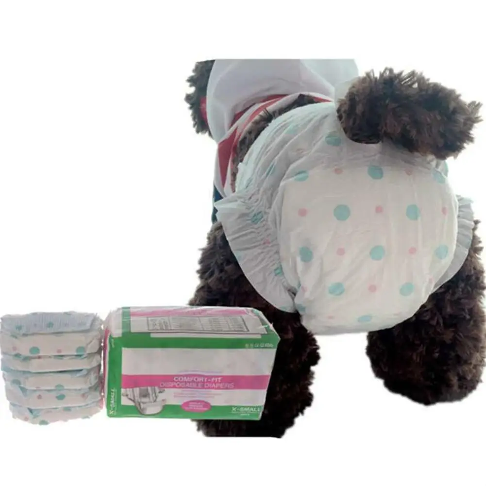 

10Pcs/Lot Dog Diapers Sanitary Physiological Pants Female Pet Dog Disposable Leakproof Nappies Puppy Absorption Sanitary Nappy