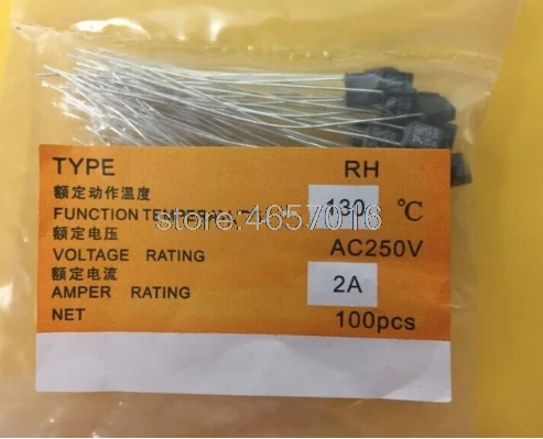 100 шт./лот Новый RH 130 градусный Термопредохранитель 2A 250V|Перемычки| |